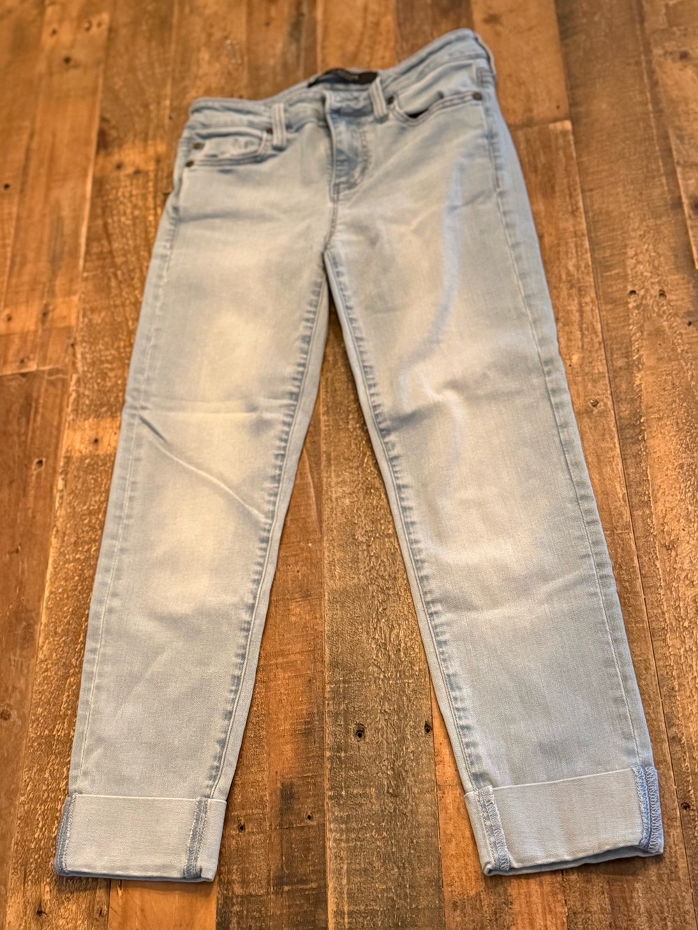 Liverpool Light Blue Cropped Stretch Jeans - Cuffed Ankle
